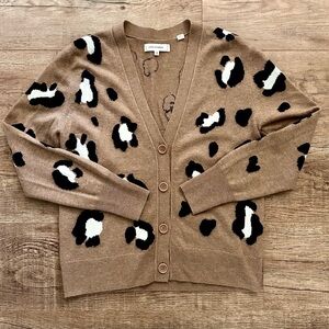 Chinti & Parker Wool & Cashmere Leopard Print Cardigan XS